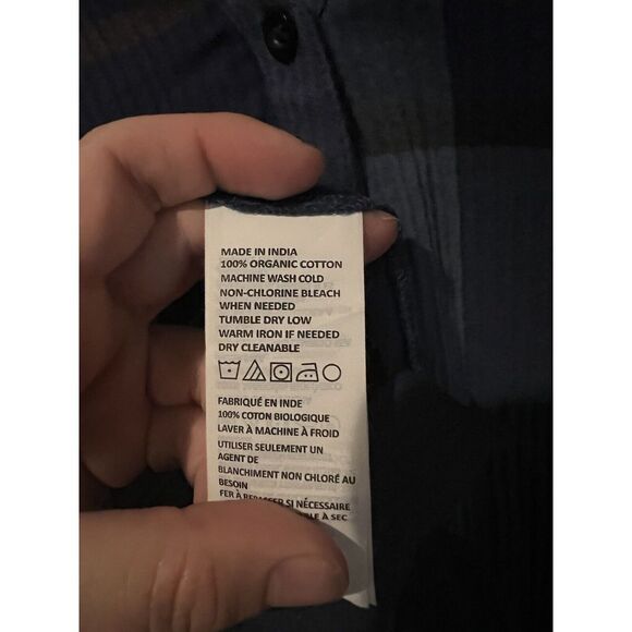 Prana Dress Womens XS Blue Plaid Long Sleeve Casual Drop Waist‎ Boho - Picture 4 of 6